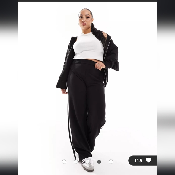 ASOS 'Yours wide leg pants in black' - US Plus Size 30 - NWT plus free tank! - Picture 4 of 9